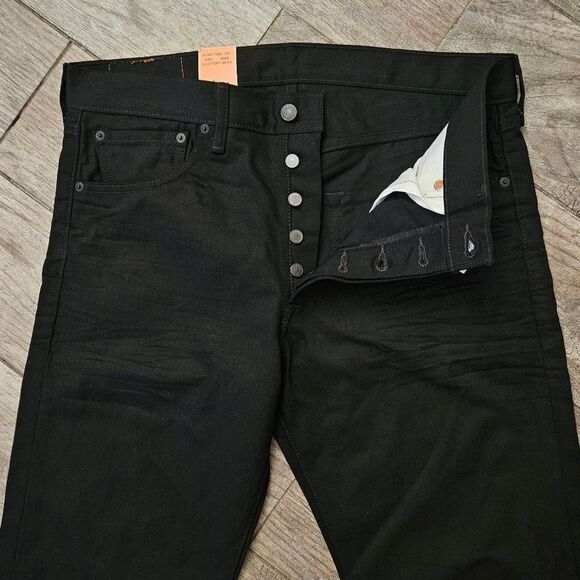 Levi's 501 Original Fit Straight Leg Men's Black Denim Jeans 34W x 34L - Picture 4 of 8